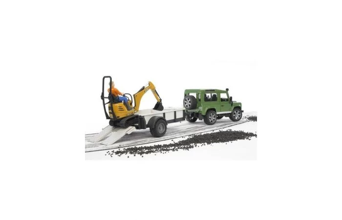 Bruder 2593 Land Rover Defender Met Aanhanger En JCB Kraan Met Bestuurder 5 Bruder 2593 Land Rover Defender Met Aanhanger En JCB Kraan Met Bestuurder - Afbeelding 5
