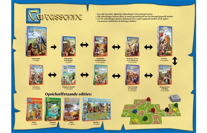 999 Games Carcassonne Kathedralen & Herbergen Uitbreiding 2 999 Games Carcassonne Kathedralen & Herbergen Uitbreiding - Afbeelding 2