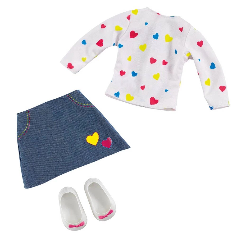 Poppenkleding Hartjes T-shirt En Rokje 5 Poppenkleding Hartjes T-shirt En Rokje - Afbeelding 5