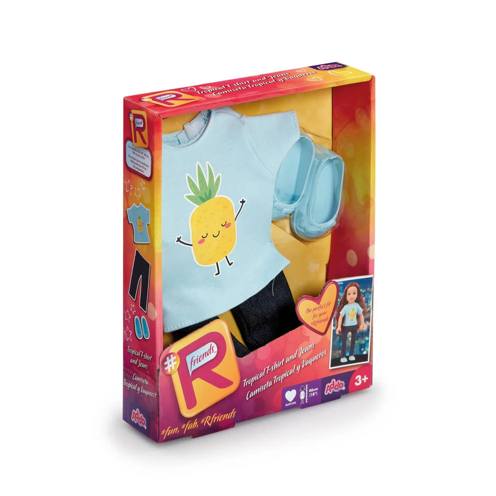 Poppenkleding Ananas T-shirt En Jeans 2 Poppenkleding Ananas T-shirt En Jeans - Afbeelding 2