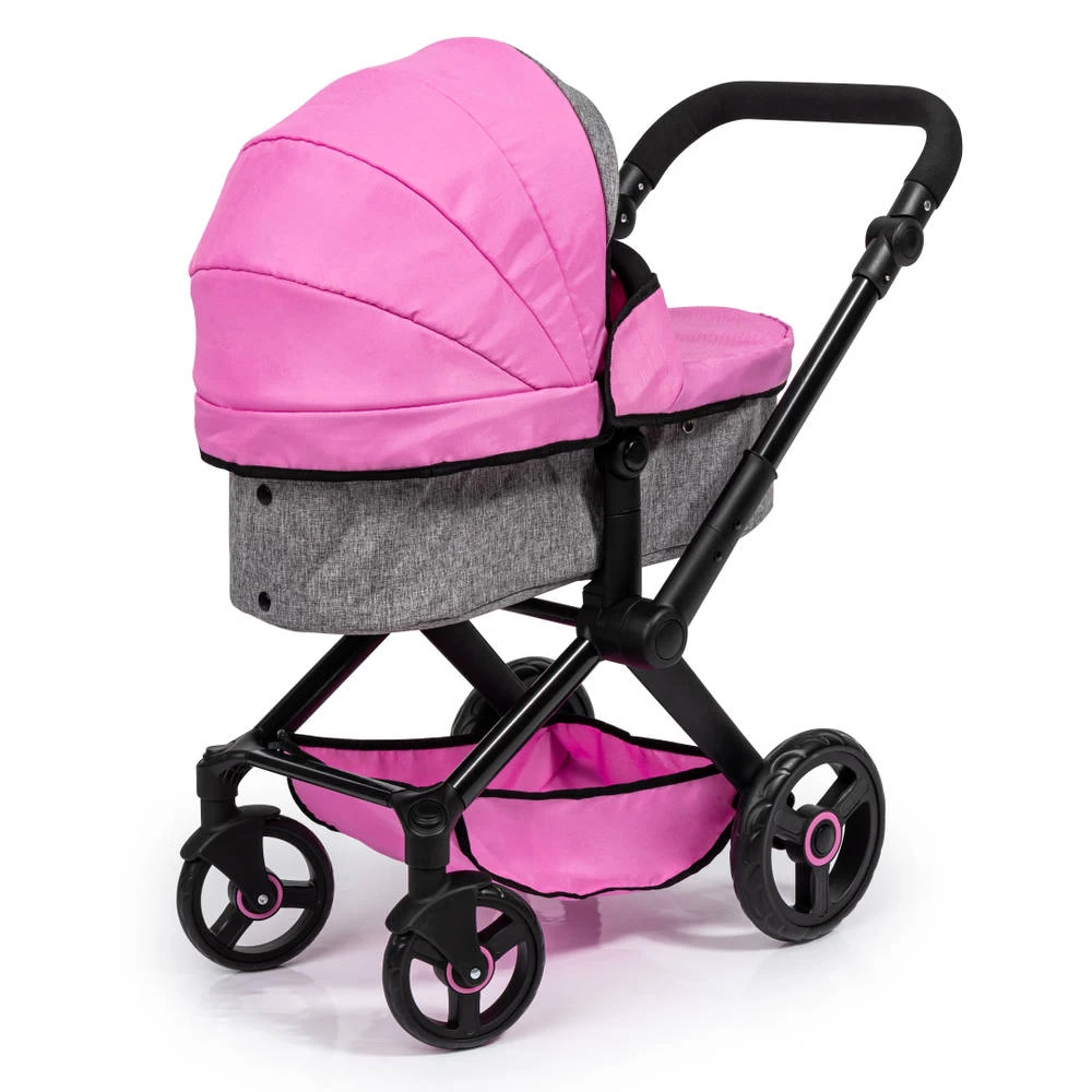 No Brand XEO Poppenwagen - Roze 2 No Brand XEO Poppenwagen - Roze - Afbeelding 2