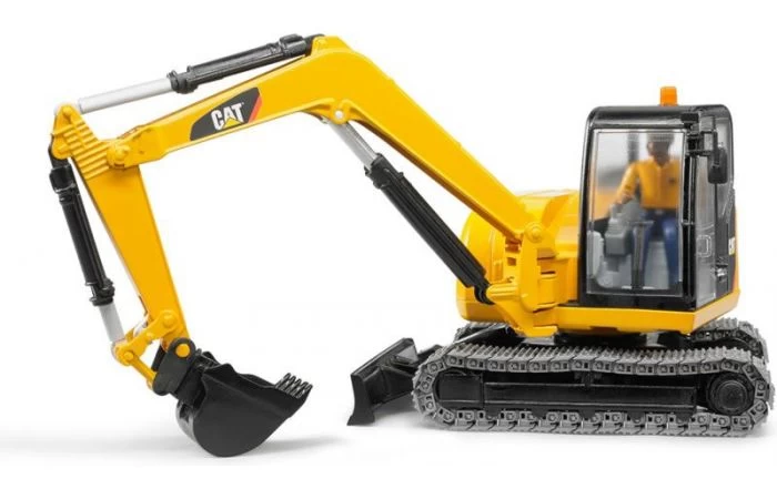 Bruder 2466 CAT Minibagger Met Speelfiguur 5 Bruder 2466 CAT Minibagger Met Speelfiguur - Afbeelding 5