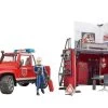 Bruder 62701 Brandweerkazerne Met Land Rover Defender