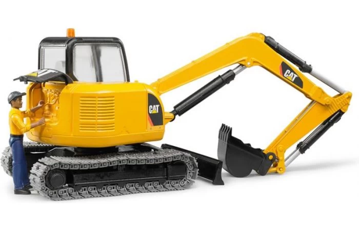 Bruder 2466 CAT Minibagger Met Speelfiguur 3 Bruder 2466 CAT Minibagger Met Speelfiguur - Afbeelding 3