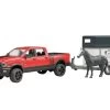Bruder 2501 RAM 25 Power Wagon Met Paardenaanhanger En 1 Paard