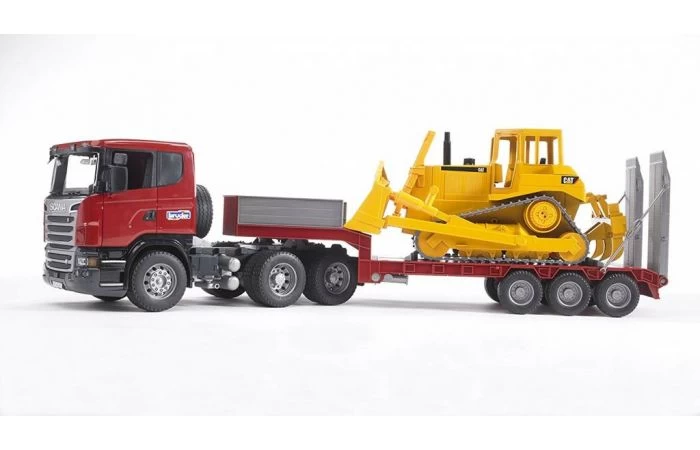 Bruder 3555 Scania Dieplader Met Caterpillar Bulldozer 4 Bruder 3555 Scania Dieplader Met Caterpillar Bulldozer - Afbeelding 4