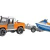 Bruder 2599 Land Rover Defender Pick Up, Trailer, Jetski En Bestuurder