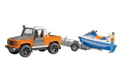 Bruder 2599 Land Rover Defender Pick Up, Trailer, Jetski En Bestuurder