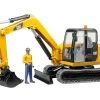 Bruder 2466 CAT Minibagger Met Speelfiguur