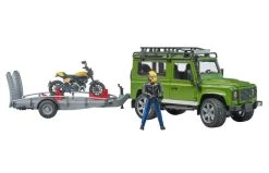 Bruder 2589 Land Rover Defender, Trailer + Scrambler Ducati Full Throttle