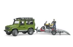 Bruder 2589 Land Rover Defender, Trailer + Scrambler Ducati Full Throttle -Bruder Winkel geel 3