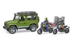 Bruder 2589 Land Rover Defender, Trailer + Scrambler Ducati Full Throttle -Bruder Winkel geel 5