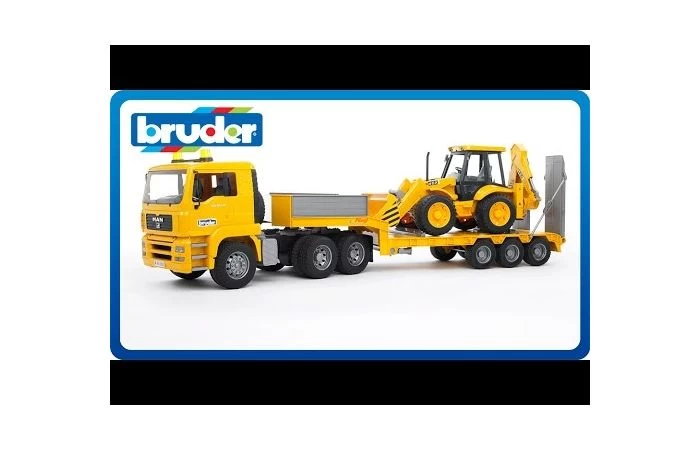 Bruder 2776 MAN Dieplader Met JCB 5 Bruder 2776 MAN Dieplader Met JCB - Afbeelding 5