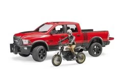 Bruder 2502 RAM 25 Power Wagon, Scrambler Ducati Desert Sled En Bestuurder -Bruder Winkel rood 2 1